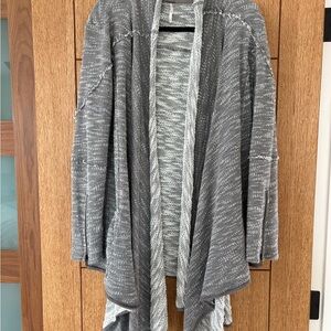 Free People Cozy Gray Open-Front Sweater
